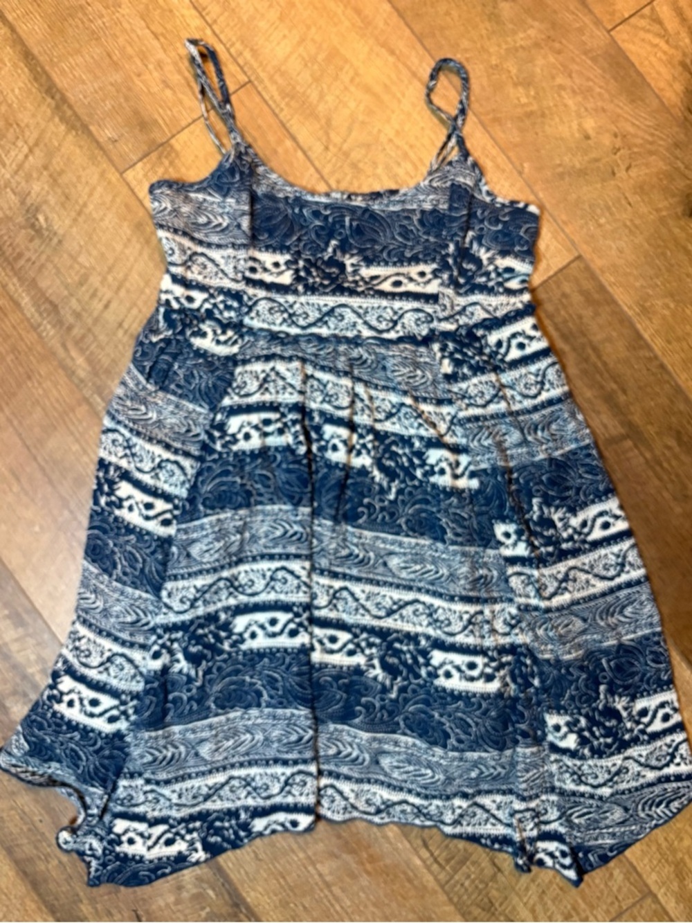 AE Blue Boho Print Dress Size M | Flowy Summer Mini - Picture 10 of 10